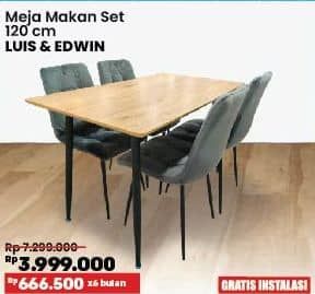 Promo Harga Courts Luis & Edwin Meja Makan Set 120 cm  - COURTS