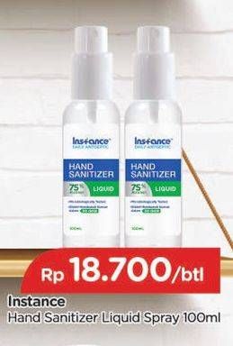 Promo Harga INSTANCE Hand Sanitizer Liquid Spray 100 ml - TIP TOP