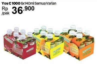 Promo Harga YOU C1000 Health Drink Vitamin All Variants per 6 botol 140 ml - Carrefour