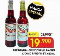 Promo Harga CAP BANGAU Syrup Cocopandan, Pisang Ambon 620 ml - Superindo