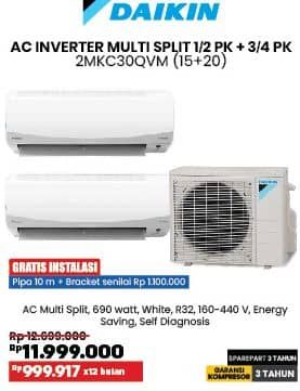 Promo Harga Daikin 2MKC30QVM | AC Multi Split 1/2 PK  - COURTS