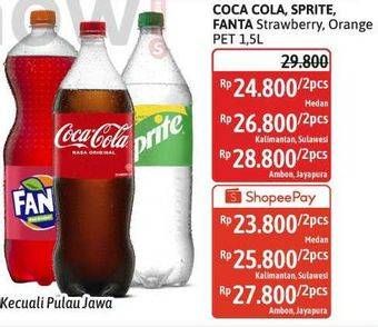 Coca Cola, Sprite, Fanta Strawberry, Orange PET 1,5L