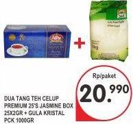 Promo Harga DUA TANG Teh Celup Premium + Gula Kristal  - Superindo