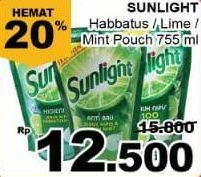 Promo Harga SUNLIGHT Pencuci Piring Higienis Plus Jeruk Nipis Habbatussauda, Anti Bau Jeruk Nipis Daun Mint, Lime 755 ml - Giant