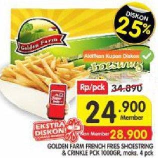 Promo Harga GOLDEN FARM French Fries Shoestring, Crinkle 1000 gr - Superindo