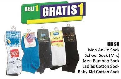 Promo Harga Orso Men Ankle Sock, School Sock (Mix), Men Bamboo Sock, Ladies Cotton Sock, Baby Kid Cotton Sock  - Hari Hari