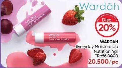 Promo Harga Wardah Everyday Moisture Lip Nutrition 4 gr - Guardian
