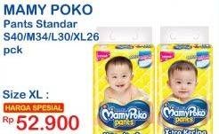 Promo Harga Mamy Poko Pants Xtra Kering XL26+2 28 pcs - Indomaret