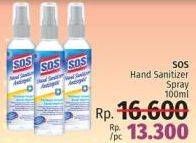 Promo Harga SOS Hand Sanitizer 100 ml - LotteMart