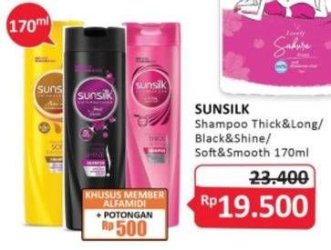 Promo Harga SUNSILK Shampoo Thick Long, Black Shine, Soft And Smooth 170 ml - Alfamidi