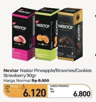 Promo Harga Nabati Nextar Cookies Strawberry Jam, Nastar Pineapple Jam, Brownies Choco Delight 106 gr - Carrefour