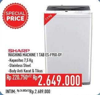 Promo Harga SHARP ES-F950P-GY | Washing Machine  - Hypermart