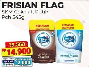 Promo Harga Frisian Flag Susu Kental Manis Cokelat, Putih 545 gr - Alfamart