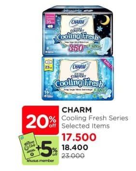 Promo Harga Charm Extra Comfort Cooling Fresh 8 pcs - Watsons