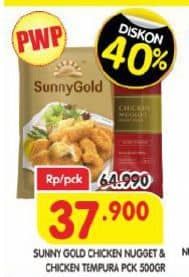 Promo Harga Sunny Gold Chicken Nugget/Tempura  - Superindo