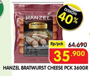 Promo Harga Hanzel Bratwurst Cheese 360 gr - Superindo