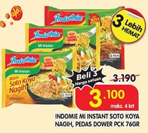Promo Harga Indomie Mi Kuah Soto Koya Nagih, Soto Koya Dower Pedas 76 gr - Superindo