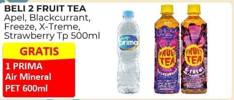 Promo Harga Sosro Fruit Tea Apple, Blackcurrant, Freeze, Xtreme Apple + Blackcurrant, Stroberi 500 ml - Alfamart