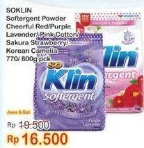 Promo Harga SO KLIN Softergent Cheerful Red, Purple Lavender, Rossy Pink, Korean Camellia, Soft Sakura 770 gr - Indomaret