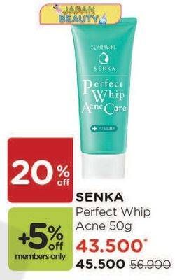 Promo Harga SENKA Perfect Whip Facial Foam Acne Care 50 gr - Watsons