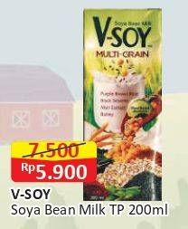 Promo Harga V-soy Soya Bean Milk Multi Grain 200 ml - Alfamart