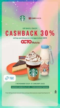 Promo Harga Cashback 30%  - Starbucks