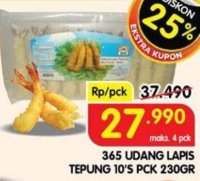 Promo Harga 365 Udang Lapis Tepung per 10 pcs 230 gr - Superindo