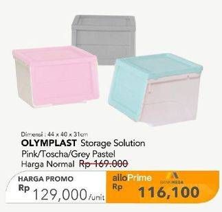 Promo Harga Olymplast Storage Solution Kotak Serbaguna Tosca, Pink Pastel, Grey Pastel  - Carrefour