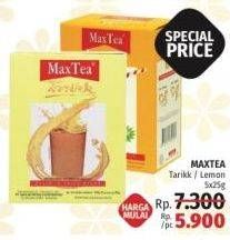 Promo Harga Max Tea Minuman Teh Bubuk Teh Tarik, Lemon Tea per 5 sachet 25 gr - LotteMart