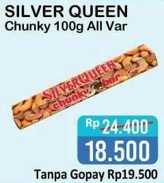 Promo Harga SILVER QUEEN Chunky Bar All Variants 100 gr - Alfamart