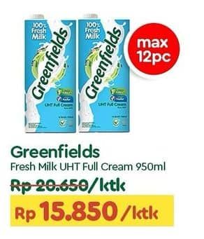 Promo Harga Greenfields Fresh Milk Full Cream 1000 ml - TIP TOP