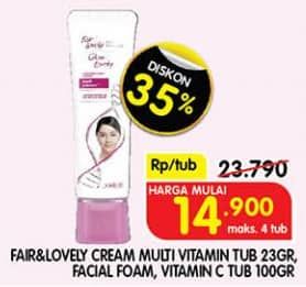 Glow & Lovely (fair & Lovely) Glow & Lovwly Cream/Facial Foam  Diskon 37%, Harga Promo Rp14.900, Harga Normal Rp23.790, Harga Mulai
Maks 4 Tub