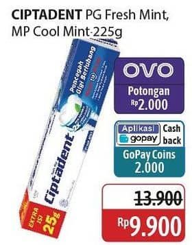 Promo Harga Ciptadent Pasta Gigi Maxi 12 Plus Cool Mint, Fresh Mint 250 gr - Alfamidi
