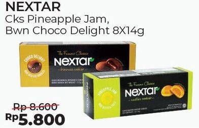 Promo Harga NABATI Nextar Cookies Nastar Pineapple Jam, Brownies Choco Delight per 8 pcs 14 gr - Alfamart