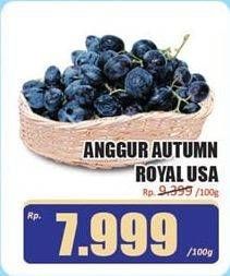 Promo Harga Anggur Autumn Royal USA per 100 gr - Hari Hari