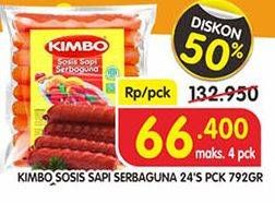 Promo Harga KIMBO Sosis Sapi Serbaguna per 24 pcs 792 gr - Superindo