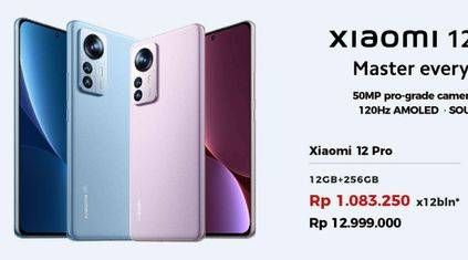 Promo Harga XIAOMI 12 Pro 12 GB + 256 GB  - Erafone