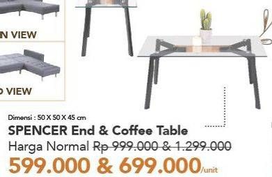 Promo Harga Spencer End Table & Coffee Table  - Carrefour