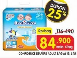 Promo Harga Confidence Adult Diapers Perekat M15, L15  - Superindo