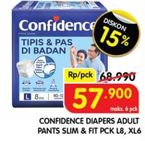 Promo Harga Confidence Adult Pants Tipis & Pas Di Badan L8, XL6 6 pcs - Superindo