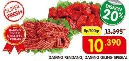 Promo Harga Daging Rendang/ Daging Giling Spesial per 100 gr - Superindo