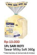 Promo Harga SARI ROTI Roti Tawar Milky Soft 360 gr - Alfamidi