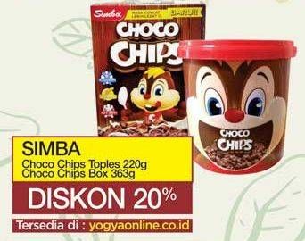 Promo Harga simba choco chips toples 220g & choco chips box 363g   - Yogya