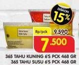 Promo Harga 365 Tahu Susu & Kuning 468 gr - Superindo