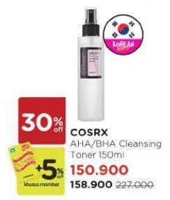 Promo Harga Cosrx AHA/ BHA Clarifying Treatment Toner 150 ml - Watsons