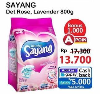 Promo Harga Sayang Detergent Powder Lavender, Rose 800 gr - Alfamart