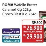 Promo Harga Roma Wafello Butter Caramel, Choco Blast, Coconut Creme 228 gr - Alfamidi