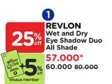 Promo Harga Revlon Wet/Dry Shadow Duo All Variants  - Watsons