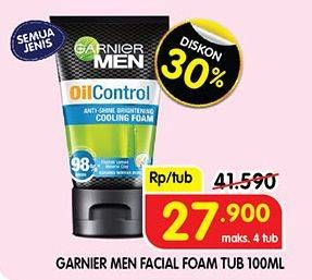Promo Harga Garnier Men Turbo Light Oil Control Facial Foam All Variants 100 ml - Superindo