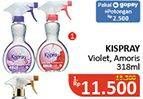 Promo Harga KISPRAY Pelicin Pakaian Spray Amoris, Violet 318 ml - Alfamidi